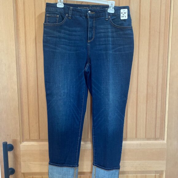 Chico's Blue Jeans with Silver Stripe - Picture 2 of 7
